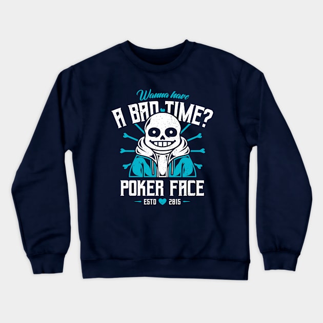Poker Face Crewneck Sweatshirt by Alundrart